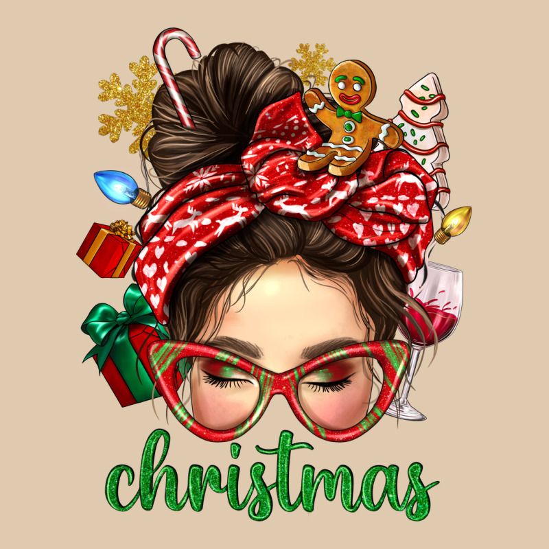 Christmas Messy Bun With Gingerbread Man Heavyweight Sweatshirt by BundleAndBundleShop | Teevron