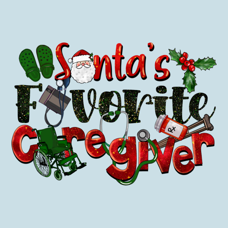 Santa's Favorite Caregiver Christmas Ladies Tee by LillyAllenDesigns | Teevron