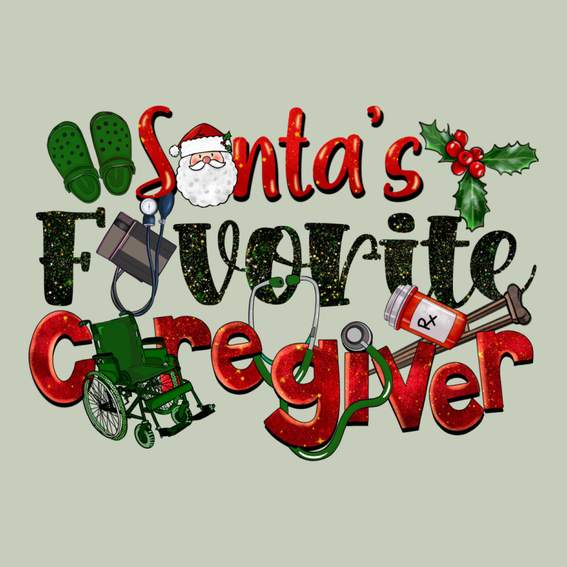 Santa's Favorite Caregiver Christmas Ladies Tee by LillyAllenDesigns | Teevron