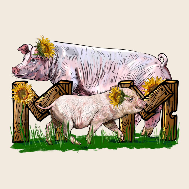 Mom With White Chester Pig And Baby Pig Zipper Hoodie by LillyAllenDesigns | Teevron