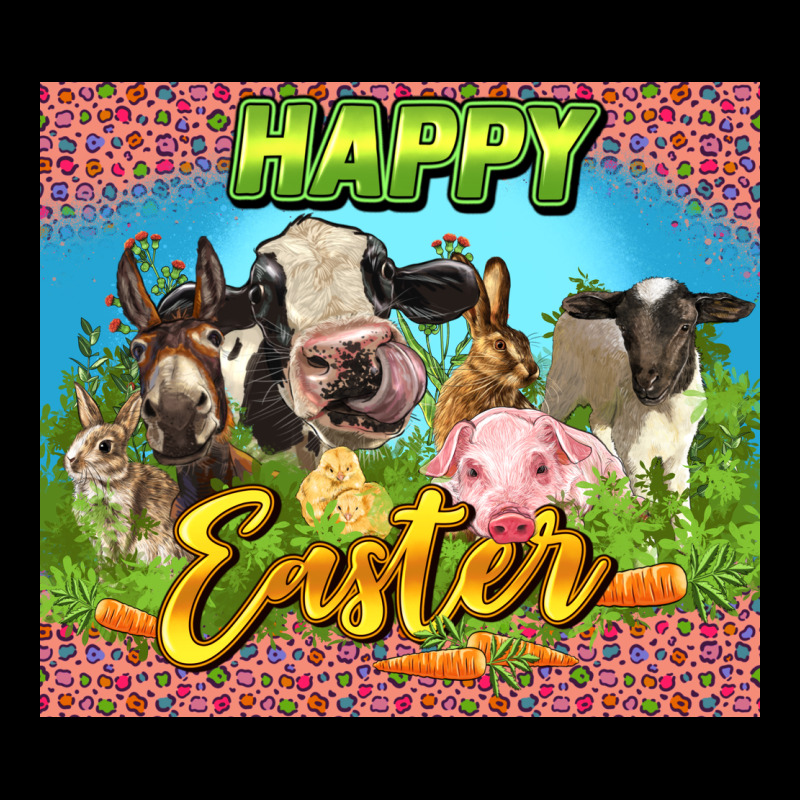 Happy Easter Farm Animals 20oz Skinny Ladies Tee by LillyAllenDesigns | Teevron
