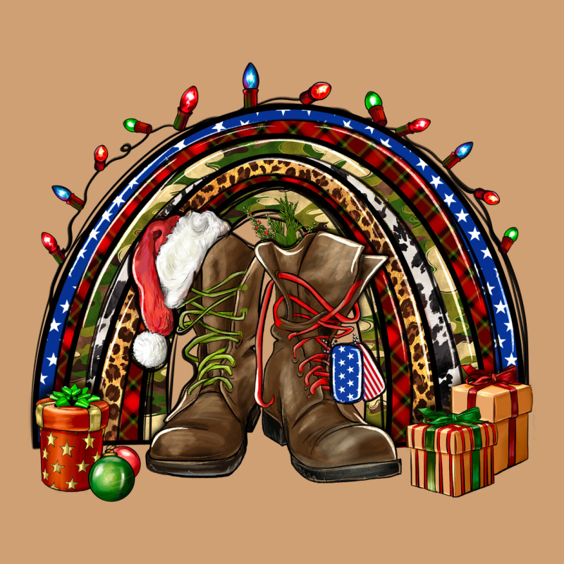 Army Christmas Rainbow Vintage Tee by NancyCooperArtShop | Teevron