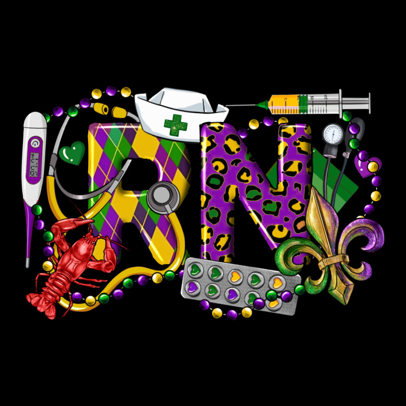 Rn Registered Nurse Mardi Gras Ladies Tee by LillyAllenDesigns | Teevron