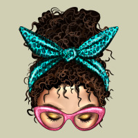 Messy Curly Bun Mom With Leopard Bandana Heavy Core Tee | Teevron