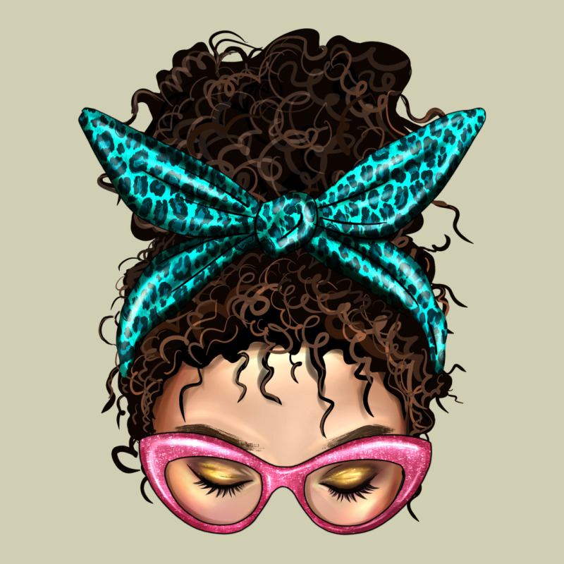 Messy Curly Bun Mom With Leopard Bandana Heavy Core Tee by BundleAndBundleShop | Teevron