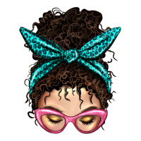 Messy Curly Bun Mom With Leopard Bandana | Teevron