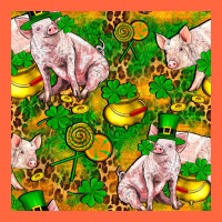 St Patricks  Day Pig With Candy And Pot Of Gold  Seamless Pattern Premium Hoodie | Teevron