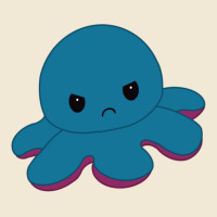 Angry Blue Moody Reversible Octopus Premium Tee | Teevron