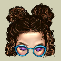 Messy Bun Mom And Glitter Glasses Heavy Core Tee | Teevron