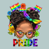 Lgbtq+ Messy Bun Mom Pride With Flower Heavy Core Tee | Teevron