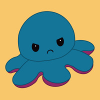 Angry Blue Moody Reversible Octopus Vintage Hoodie | Teevron