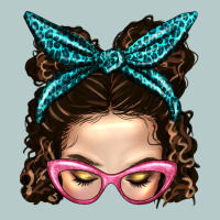 Messy Bun Mom With Leopard Bandana Heavy Core Tee | Teevron