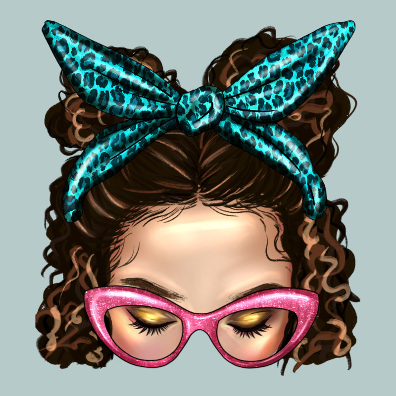 Messy Bun Mom With Leopard Bandana Heavy Core Tee by BundleAndBundleShop | Teevron