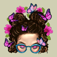 Messy Bun Mom With Butterfly Heavy Core Tee | Teevron