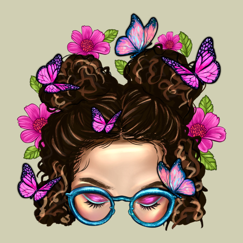 Messy Bun Mom With Butterfly Heavy Core Tee by BundleAndBundleShop | Teevron