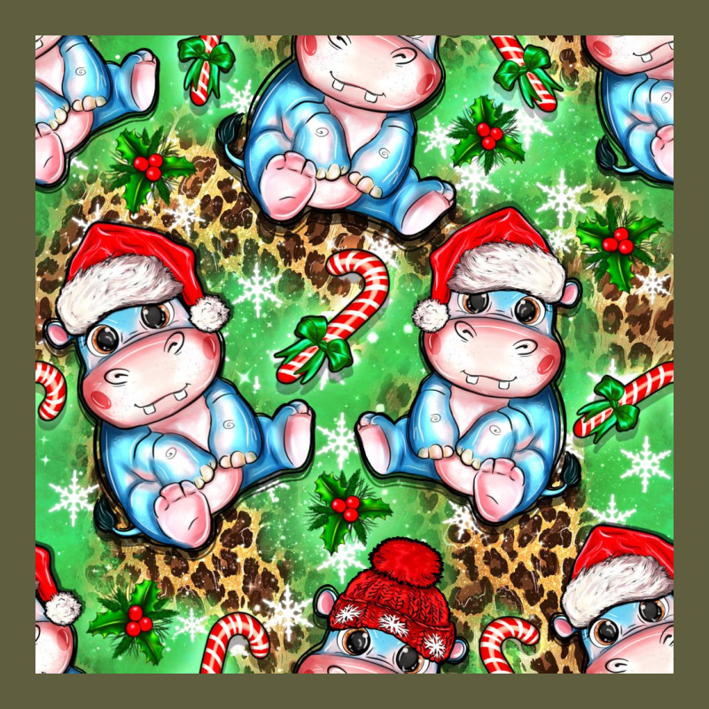 Christmas Cute Hippo Sitting Vintage Tee by NancyCooperArtShop | Teevron