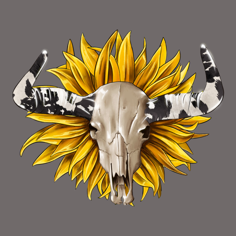 Cowhide Bull Skull And Sunflower Urban Hoodie by BarkalooDesign | Teevron
