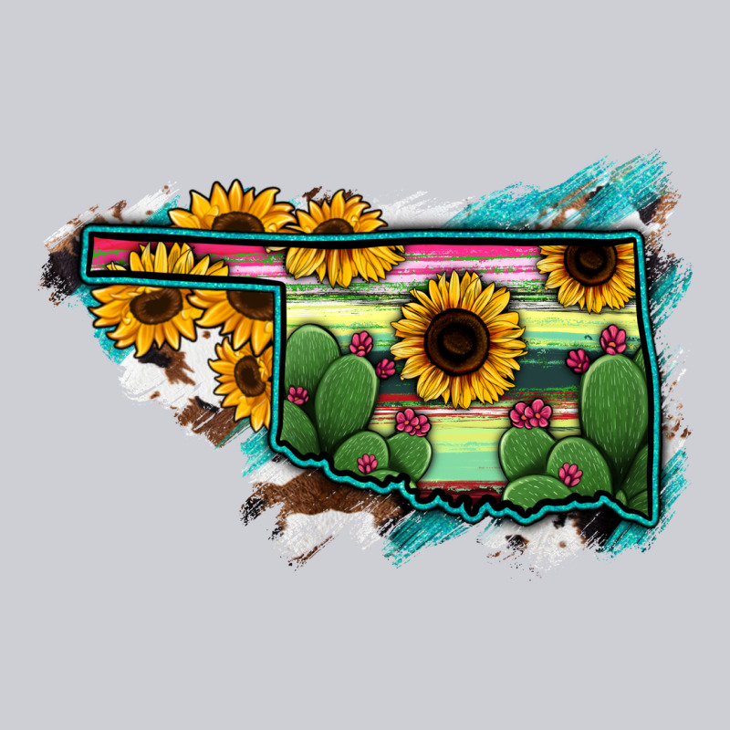 Oklahoma Map Sunflower Cactus Serape Classic Tee by RanaPortraitStore | Teevron