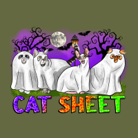 Cat Sheet Ghost Cats Halloween Long Sleeve Tee | Teevron