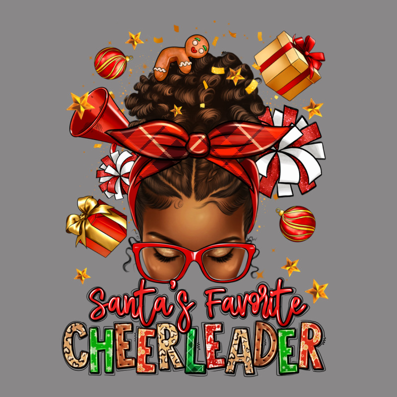 Santa's Favorite Cheerleader Afro Messy Bun Vintage Tee by texasbilliewilder | Teevron