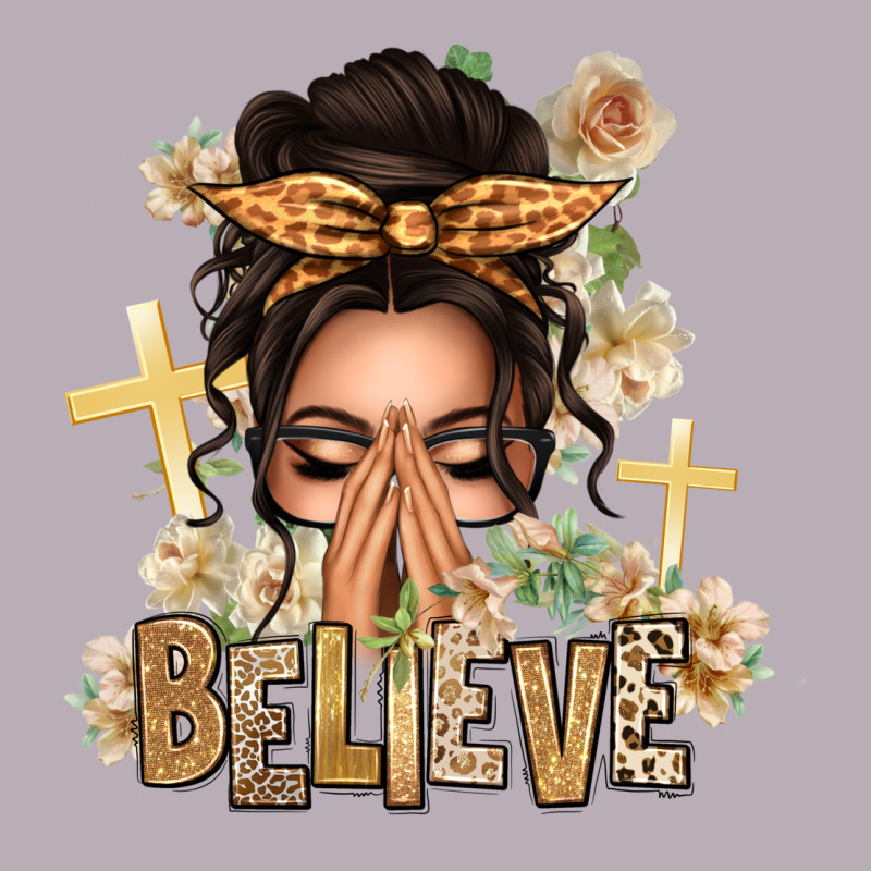 Believe Praying Caucasian Messy Bun Vintage Tee by texasbilliewilder | Teevron