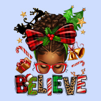 Christmas Believe Afro Messy Bun Urban Heavy Tee | Teevron