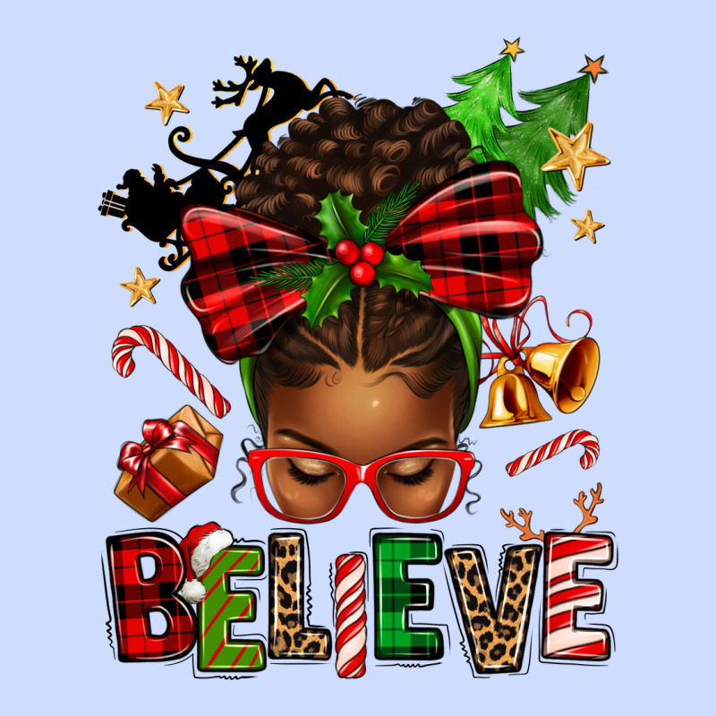 Christmas Believe Afro Messy Bun Urban Heavy Tee by texasbilliewilder | Teevron