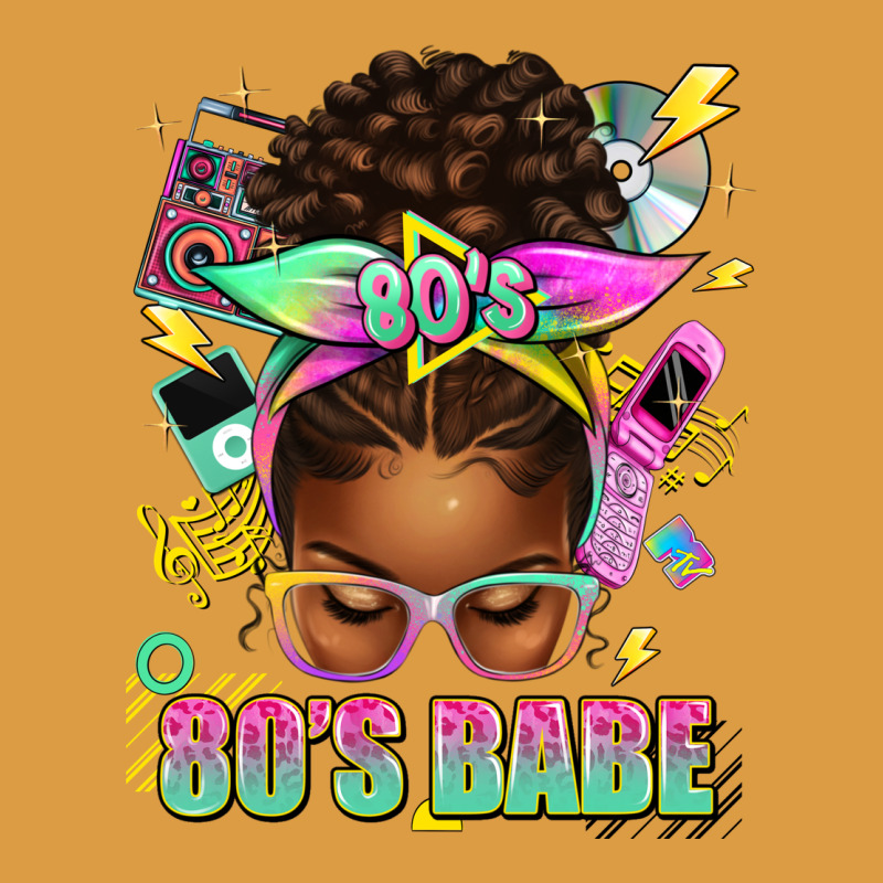 80's Babe Afro Messy Bun Urban Heavy Tee by texasbilliewilder | Teevron