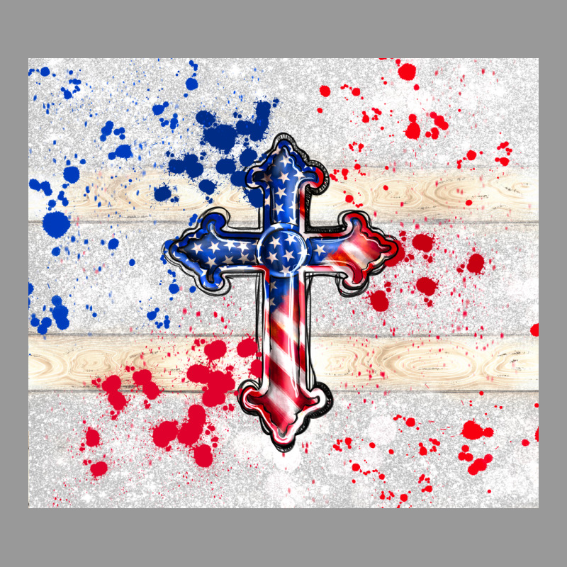 4th Of July Flag Cross Vintage Hoodie by TumblerDesignByShophia | Teevron