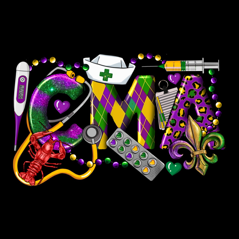 Cma Certified Medical Assistant Mardi Gras Ladies Tee by LillyAllenDesigns | Teevron