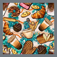 Bakery Coffee Cups Cookie And Donut With Turquoise Glitter Seamless Pa Heavyweight Sweatshirt | Teevron