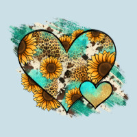 Leopard Sunflower Cowhide Glitter Heart Ladies Tee | Teevron