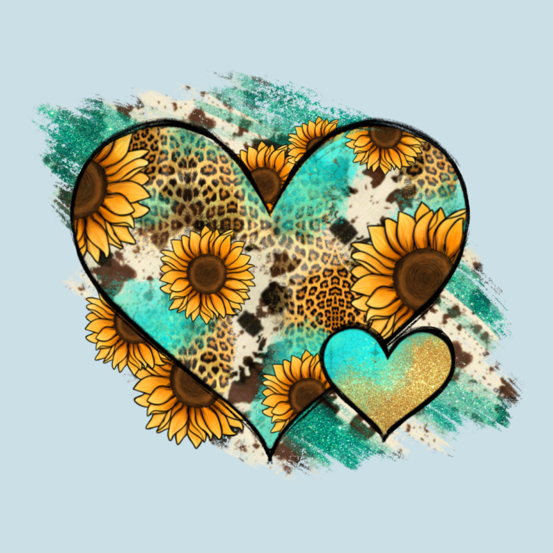 Leopard Sunflower Cowhide Glitter Heart Ladies Tee by RanaPortraitStore | Teevron