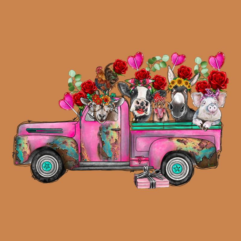 Farm Animals Valentine Truck Heavyweight Hoodie by RacoonDesign | Teevron