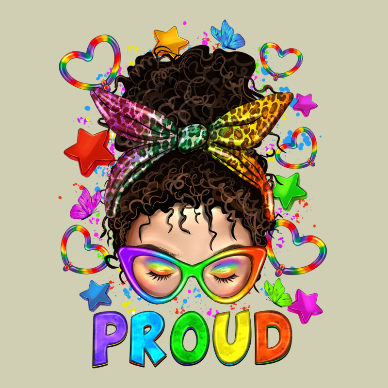 Lgbtq+ Messy Bun With Colorful Stars Heavy Core Tee by BundleAndBundleShop | Teevron