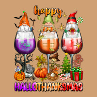 Happy Hallothanksmas Wine Glasses And Gnomes Vintage Tee | Teevron