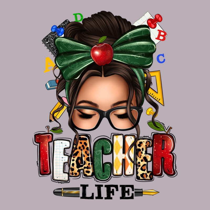 Teacher Life Afro Messy Bun Vintage Tee by texasbilliewilder | Teevron