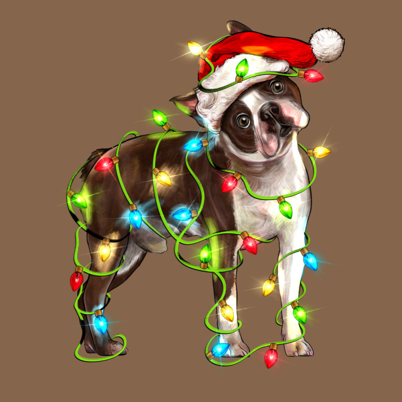 Christmas Chocolate Boston Terrier Premium Tee by LillyAllenDesigns | Teevron