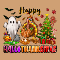 Happy Hallothanksmas With Ghost Turkey And Tree Vintage Tee | Teevron
