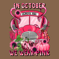 In October We Wear Pink Halloween School Bus Premium Tee | Teevron