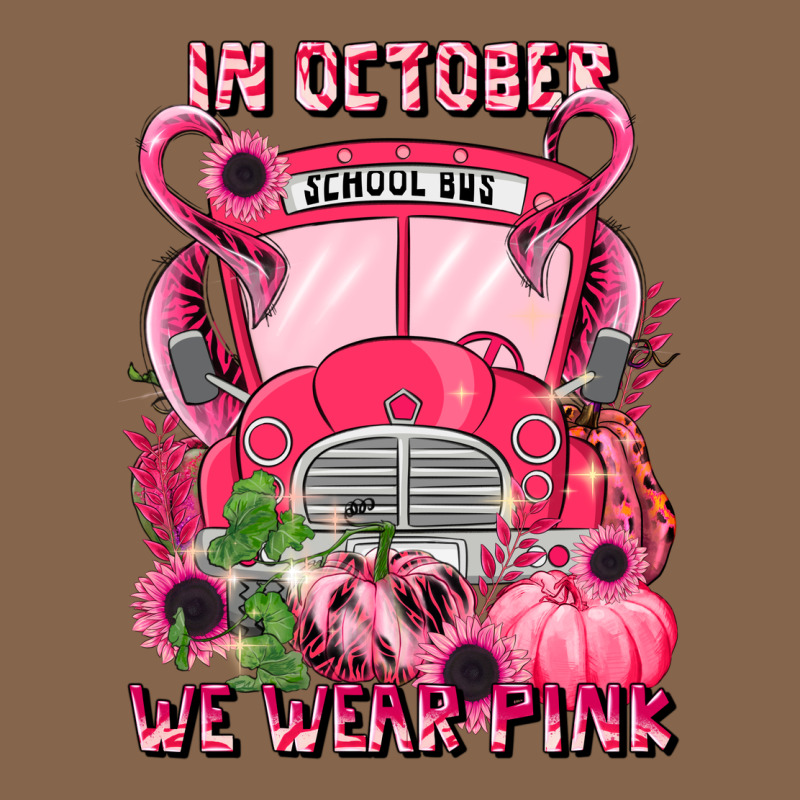 In October We Wear Pink Halloween School Bus Premium Tee by LillyAllenDesigns | Teevron