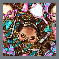 Hairdresser Messy Bun Hand Mirror And Scissors With Leopard And Tiger  Heavyweight Sweatshirt | Teevron