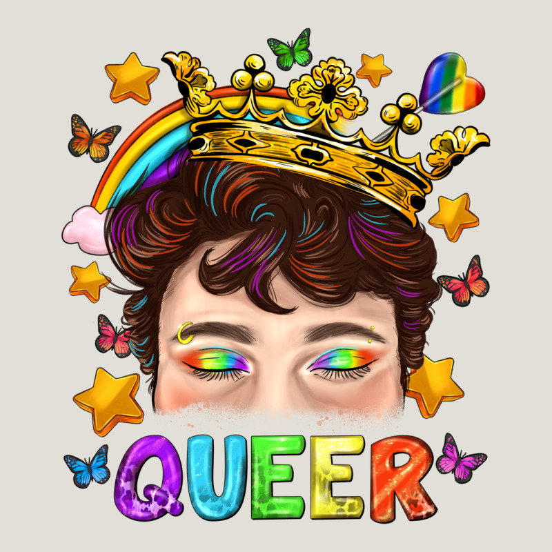 Lgbtq+ Queer Portrait With Crown And Rainbow Heavy Core Tee by BundleAndBundleShop | Teevron