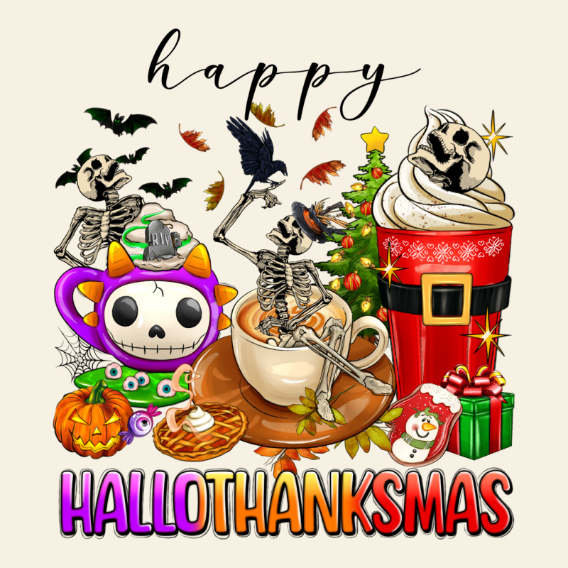 Happy Hallothanksmas Skeleton Coffee Cups Vintage Tee by texasbilliewilder | Teevron