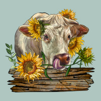 Charolais Cow With Sunflowers Premium Sweatshirt | Teevron