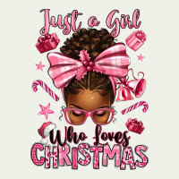 Just A Girl Who Loves Pink Christmas Afro Messy Bu Urban Heavy Tee | Teevron