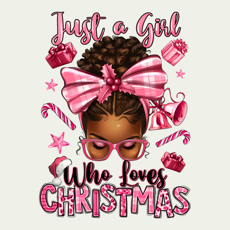 Just A Girl Who Loves Pink Christmas Afro Messy Bu Urban Heavy Tee by texasbilliewilder | Teevron