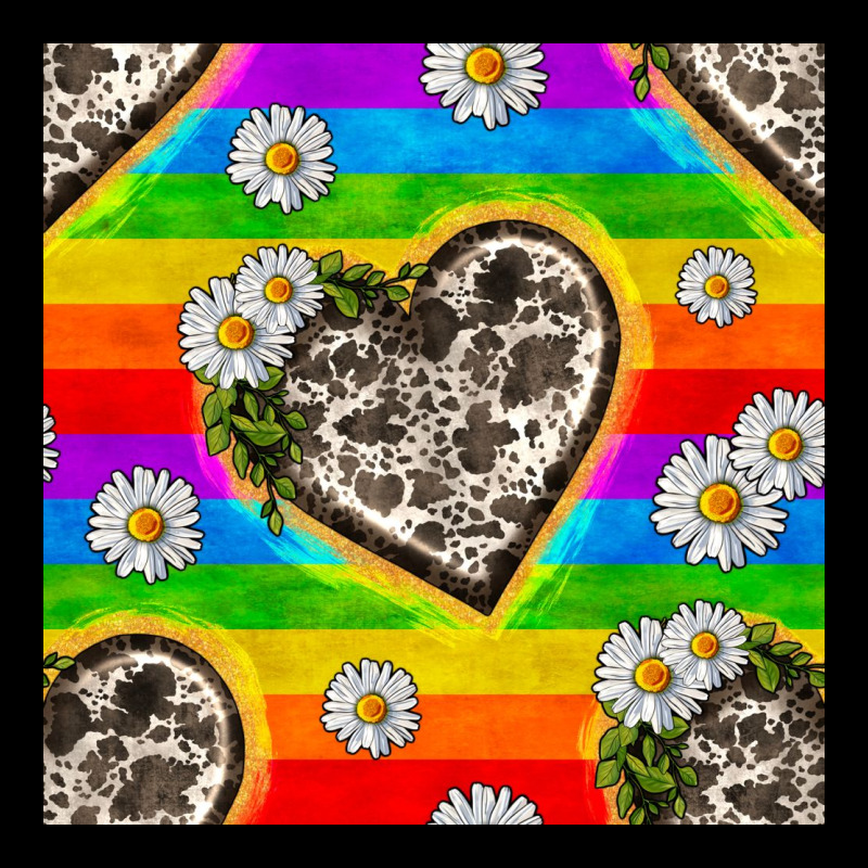 Pride Lgbtq+ Cowhide Hearts And Daisy Patterns Heavy Core Tee by BundleAndBundleShop | Teevron