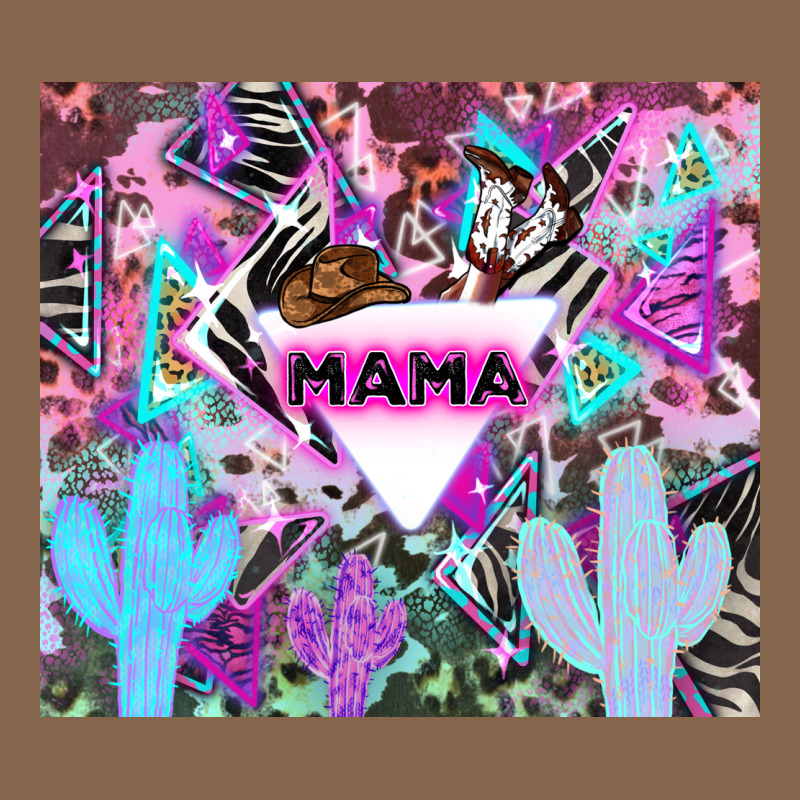 Mama Cowboy Western Animal Pattern Neon Premium Tee by LillyAllenDesigns | Teevron