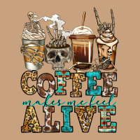 Coffee Makes Me Feel Alive Skeleton Coffee Cups Vintage Tee | Teevron